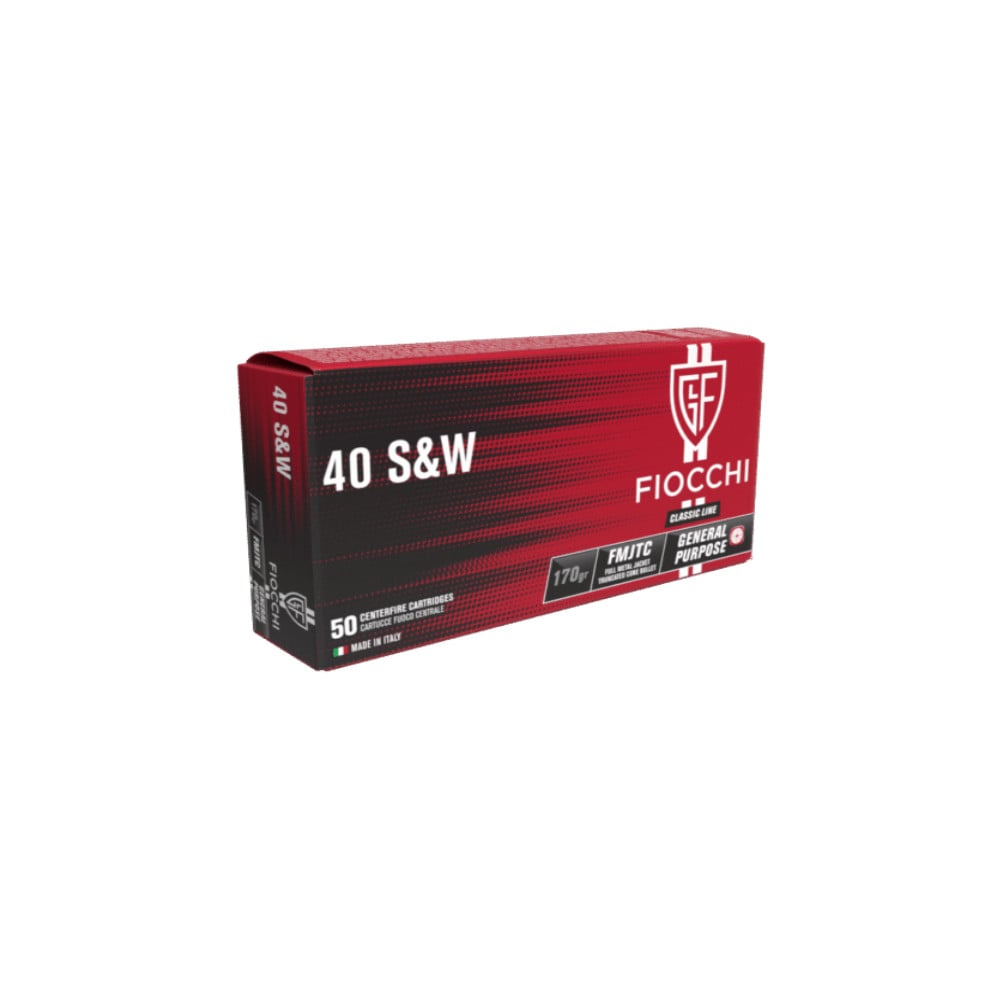 FIOCCHI 40 S&W FMJTC 170gr / 11g – 50 kpl / Laatikko