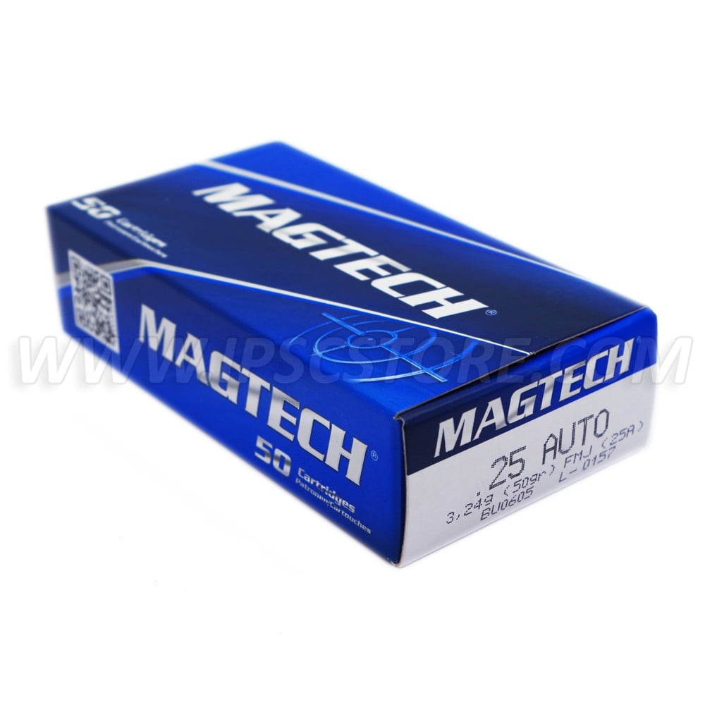 Padrunid MAGTECH .25 Auto 50 Grain – 50tk. karbis