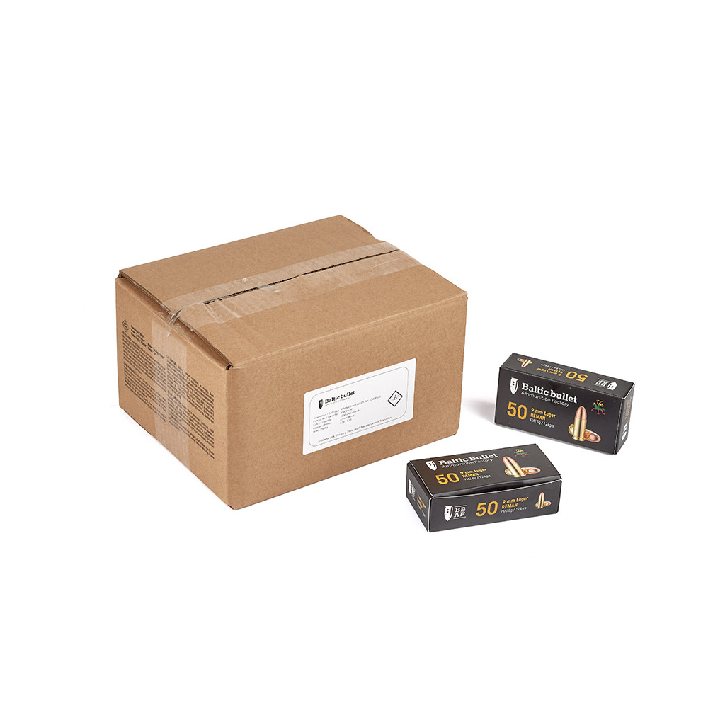 Padrunid BalticBullet 9MM LUGER FMJ 124gr – 1000tk karbis