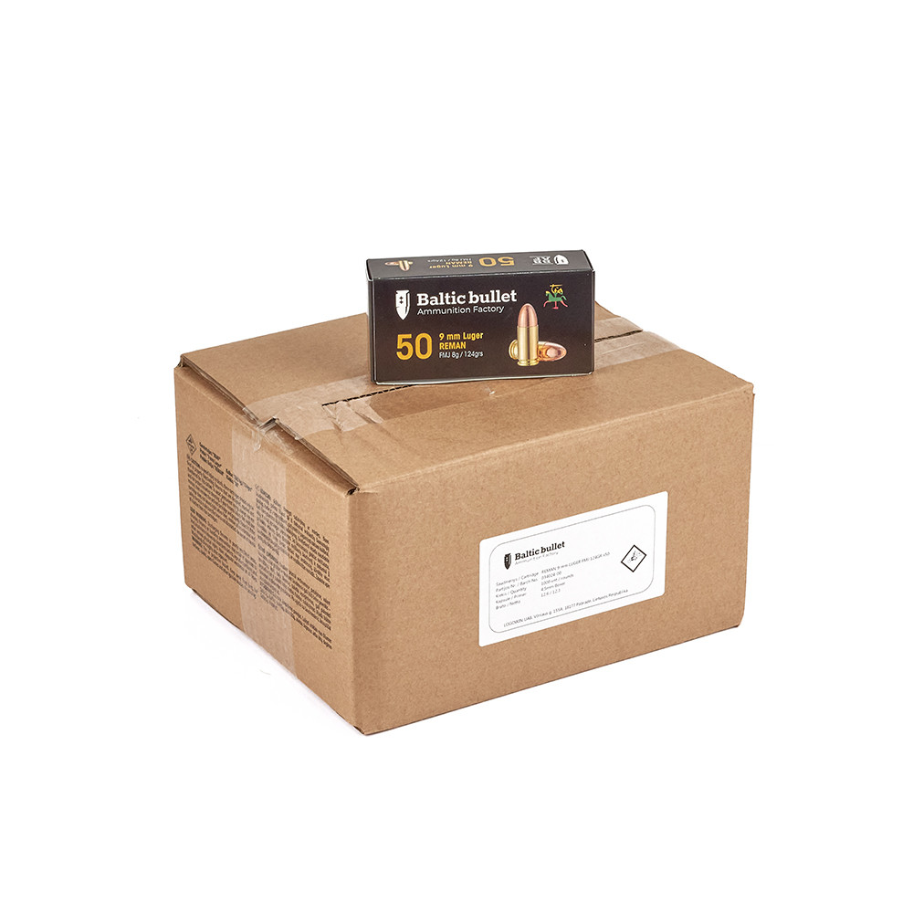 Padrunid BalticBullet 9MM LUGER FMJ 124gr – 1000tk karbis