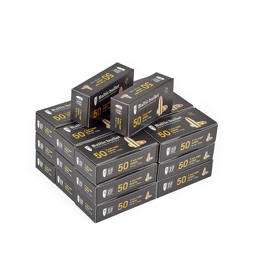 Padrunid BalticBullet 9MM LUGER FMJ 124gr – 1000tk karbis