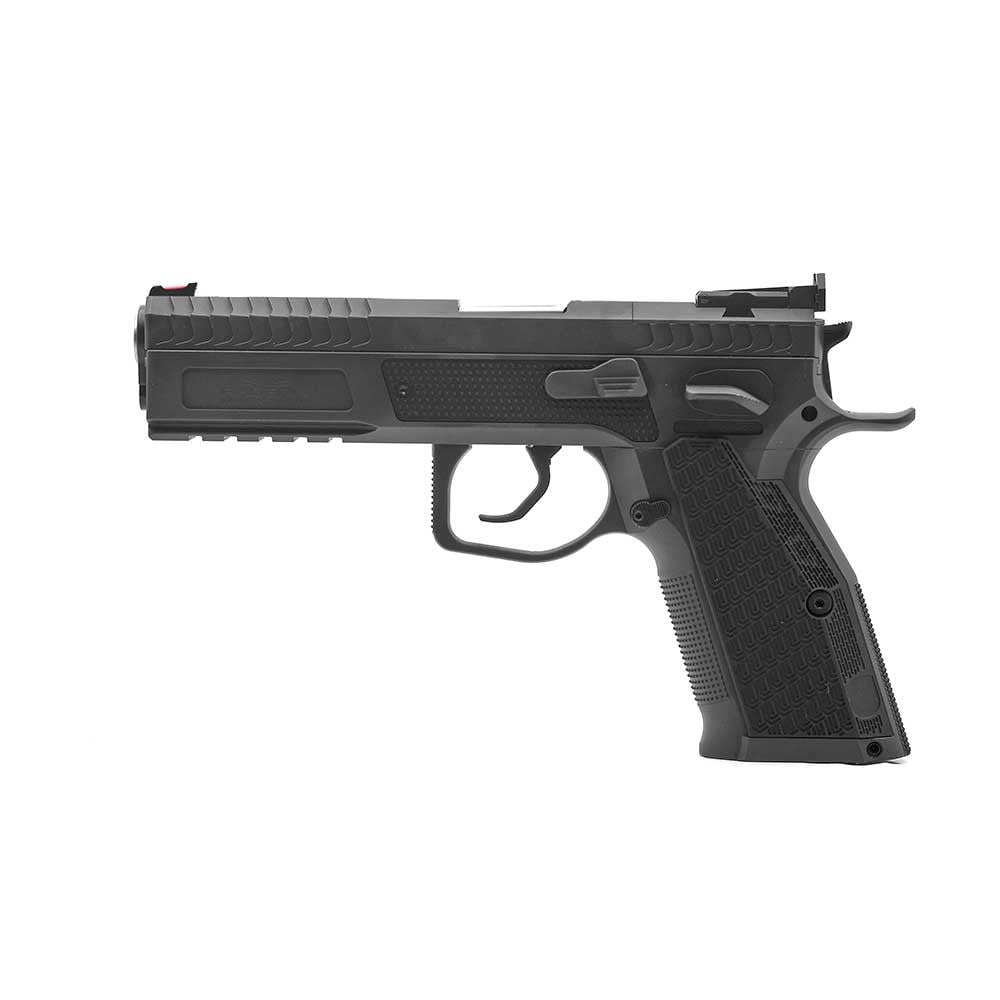 Phoenix Drake Production, Paremakäeline, Must, DA/SA, Eesmärk-Sihik Punane Kiudoptiline, OR LPA, 9 x 19 mm, ALU Grip DR