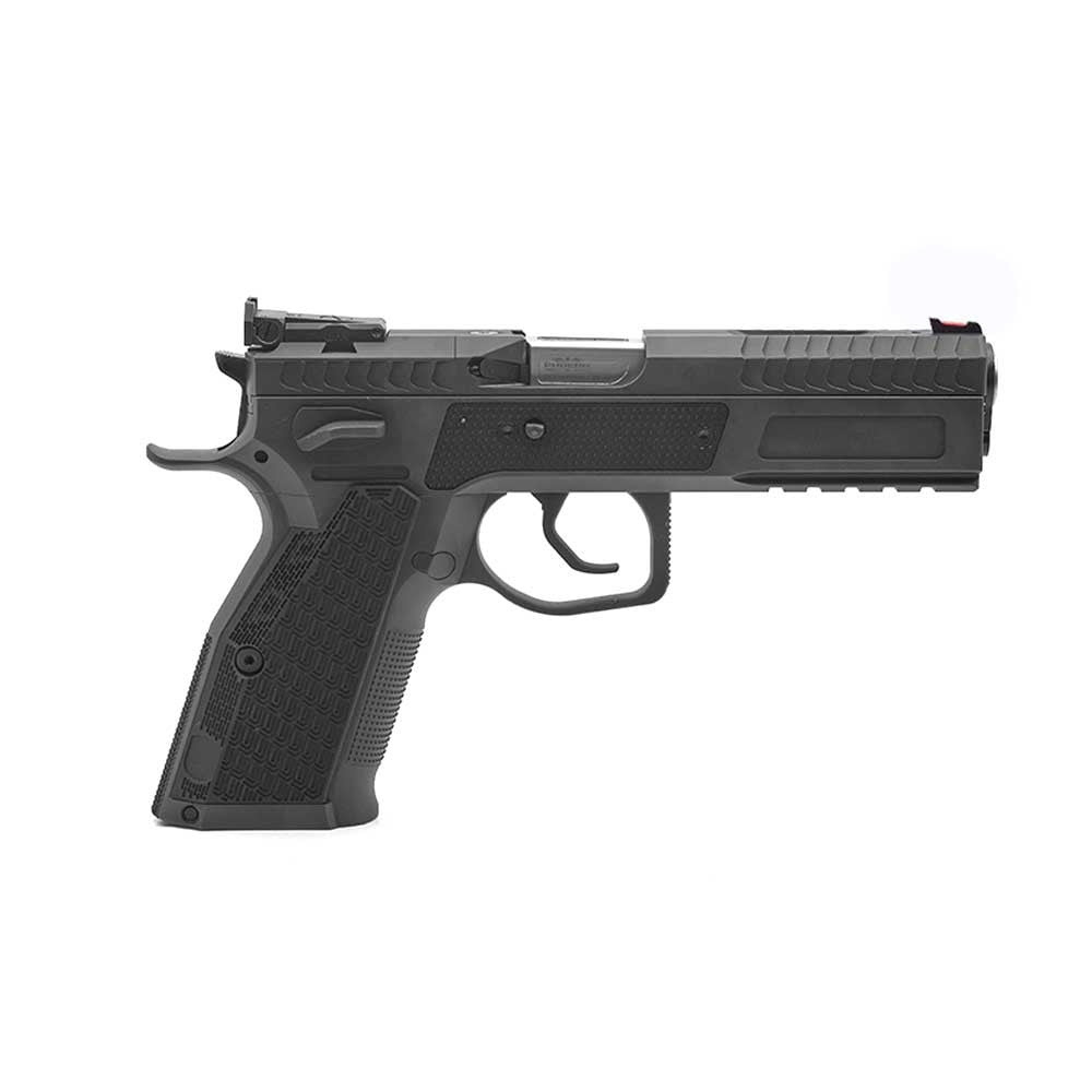 Phoenix Drake Production, Paremakäeline, Must, DA/SA, Eesmärk-Sihik Punane Kiudoptiline, OR LPA, 9 x 19 mm, ALU Grip DR