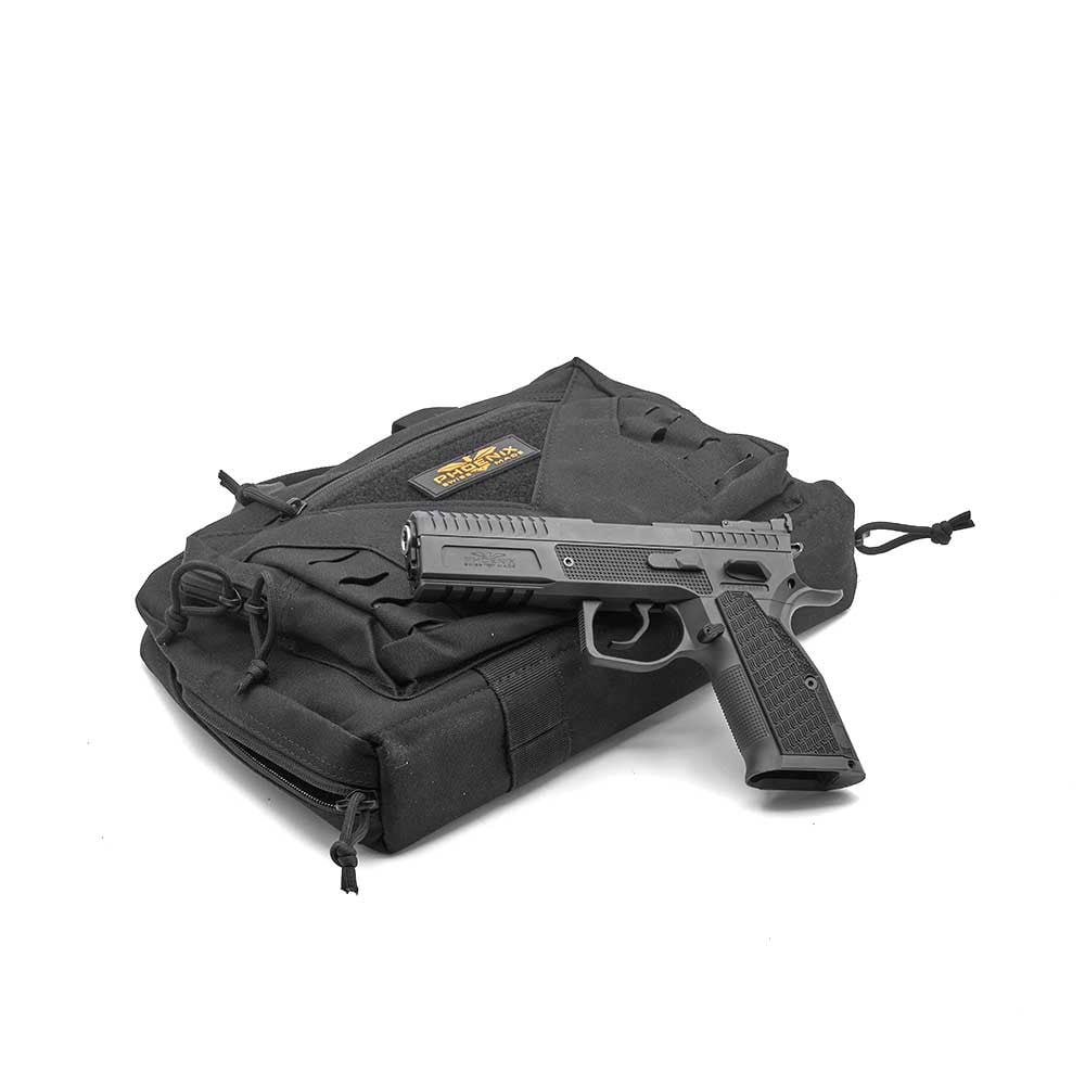 Phoenix Drake Production, Paremakäeline, Must, DA/SA, Eesmärk-Sihik Punane Kiudoptiline, OR LPA, 9 x 19 mm, ALU Grip DR