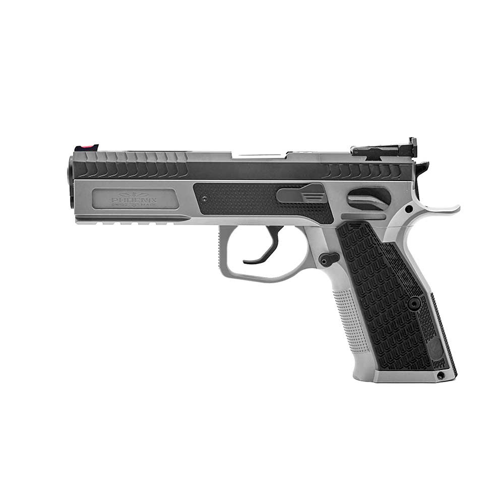 . PHOENIX DRAKE PRODUCTION, STEEL / STEEL, DUOTONE, DA/SA, FRONT SIGHT FIBER RED, OR LPA, 9 X 19MM