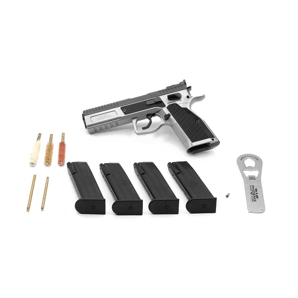 . PHOENIX DRAKE PRODUCTION, STEEL / STEEL, DUOTONE, DA/SA, FRONT SIGHT FIBER RED, OR LPA, 9 X 19MM